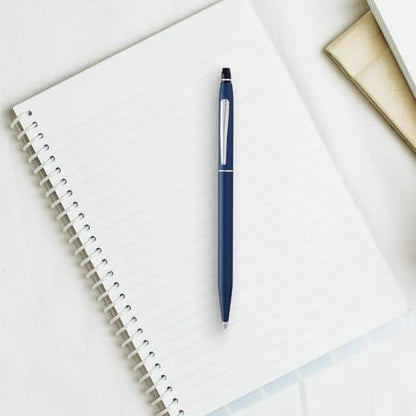 Cross Click Blue Lacquer Selectip Ballpoint Pen with Chrome Appointments - color: Blue