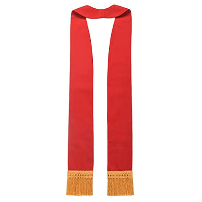 BLESSUME Church Clergy Pastor Cross Embroidered Stole - color: Red 2