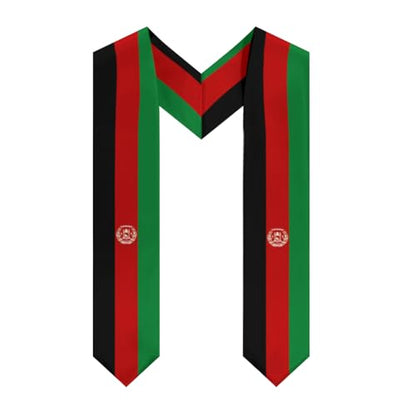 Generic Afghanistan Afghan Flag Graduation Stole - Unisex Adult 72" Long Graduation Shawl