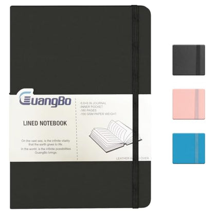 Lined Journal Notebook for Work with 160 Pages, 5.6" x 8" Hardcover Notebooks Journals Medium Size for Writing Women Men