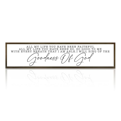 Goodness of God' Wooden Sign, Inspirational Christian Wall or Tabletop Decor, Farmhouse Style Scripture Plaque, Nursery Signs, Bible Verse Sign, Faith & Gratitude Gift, Housewarming Gift