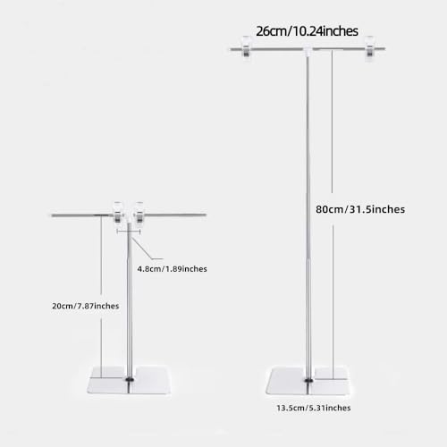 2 Pcs T-Sign Adjustable Metal Banner Holder, Table Top Banner Stand