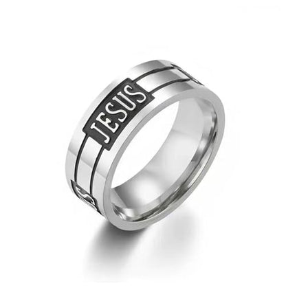 Retro Minimalist Cross Ring 8mm Stainless Steel Black Oxidation Corrosion Ring Anti Tarnish Classic Band Ring Fashion Jewelry for Men Women,Size Available - style: Dual line