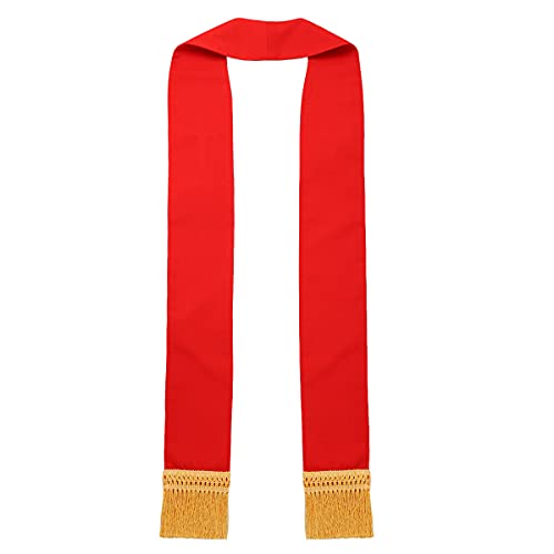 BLESSUME Church Clergy Pastor Cross Embroidered Stole - color: Red 5