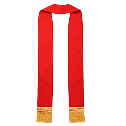 BLESSUME Church Clergy Pastor Cross Embroidered Stole - color: Red 5