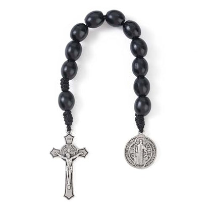 Rosary Beads Catholic - Handmade Wooden Rosaries, Wooden Bead Rosary Necklace, Metal Cross For Catholic Or Christian Gift - color: black (Pocket)