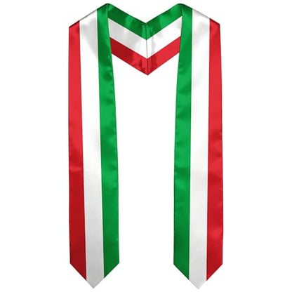 Graduation Satin Sash Scarf 72" Stole - color: Italy Flag