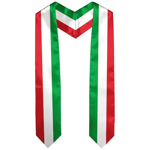 Graduation Satin Sash Scarf 72" Stole - color: Italy Flag