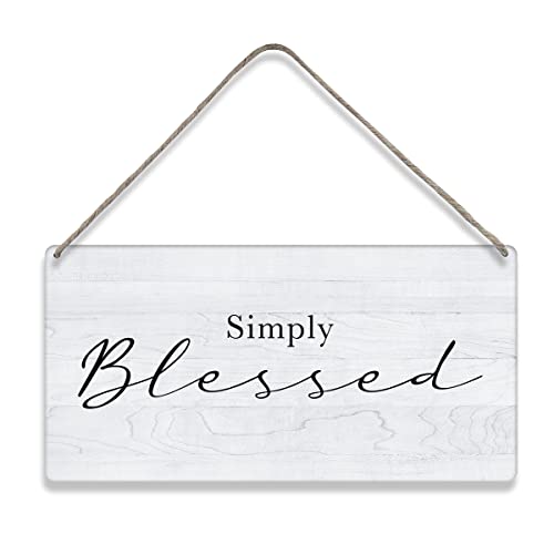 Bible Verse Home Wall Decor Simply Blessed Scripture Wood Signs Rustic Hanging Wall Plaque Wooden Christian Religious Sign