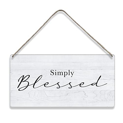 Bible Verse Home Wall Decor Simply Blessed Scripture Wood Signs Rustic Hanging Wall Plaque Wooden Christian Religious Sign