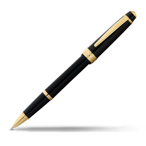 Cross Bailey Light Rollerball Pen, Polished Black & Gold Tone, Black Ink - color: Polished Black