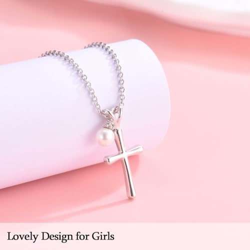 Cross Necklace for Girls Kids Christian Catholic Religious Gifts - color: Daughter
