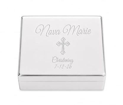 Cherished Moments Personalized Christening Classic Rectangle Jewelry Box - color: Rectangle Christening