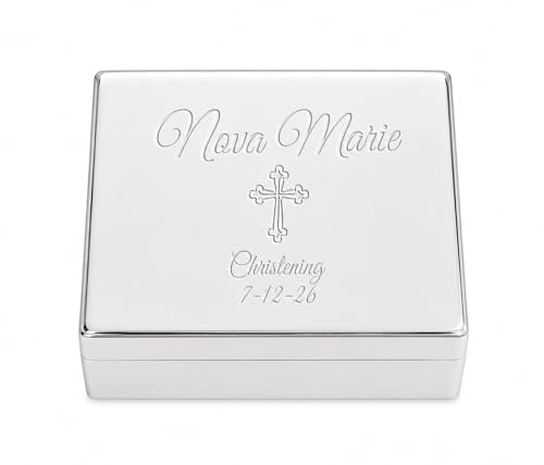 Cherished Moments Personalized Christening Classic Rectangle Jewelry Box - color: Rectangle Christening