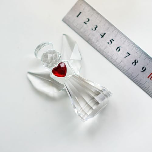 3.3inch Crystal Guardian Angel Figurine For Women Art Glass Angel Ornaments - style: Heart Angel