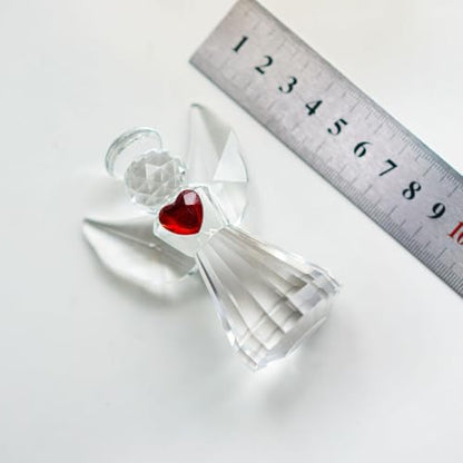 3.3inch Crystal Guardian Angel Figurine For Women Art Glass Angel Ornaments - style: Heart Angel