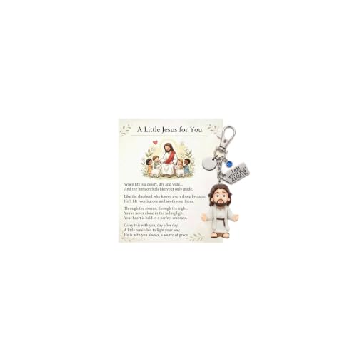 Angyape A Little Jesus for You - Mini Jesus Keychain Backpack Bag Charms Birthstone Charm Inspirational Christian Faith Gifts - color: C：march
