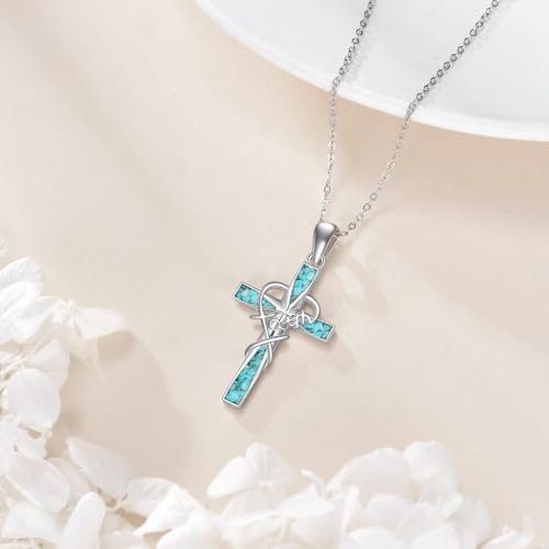 Cross Necklace Origami/Wooden/Caravaca/Faith Pendant Necklace Christian Religious Catholic Cross Jewelry Gift for Women Men - color: Faith Cross