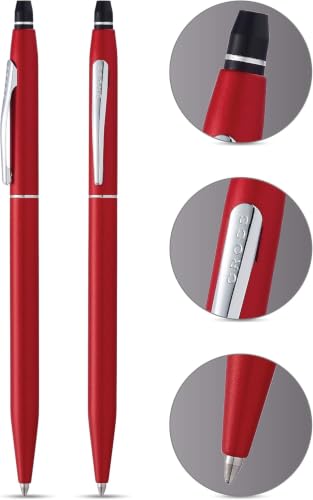 Cross Click Refillable Ballpoint Pen, Medium, Crimson Lacquer - color: Red