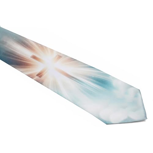 ASVP Shop Easter Mens Ties Jesus Resurrection Cross Necktie Tie Religious Neckties Christianity - style: Heavenly Light