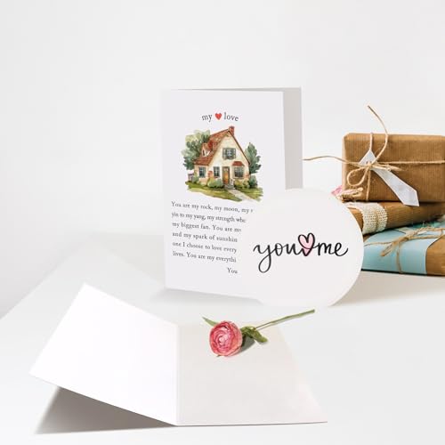 Chenive Wedding Anniversary Card for Husband Wife, Heartfelt Anniversary Card for Him Her, Sweet Valentines Day Cards Gifts for Men Women, My Love Poem Cards, You Are My Home - color: My Love Poem