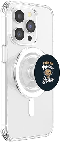 I Run On Potatoes and Jesus PopSockets PopGrip for MagSafe - style: Magnetic PopGrip