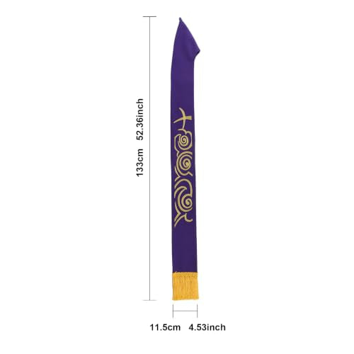 BLESSUME Purple Stole Chasuble Clergy Pastor Embroidery Stole