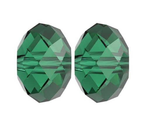 24pcs Adabele Austrian 6mm Faceted Rondelle Crystal Beads Emerald Green - color: Emerald Green, size: 4mm x 6mm - 24pcs