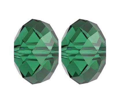 24pcs Adabele Austrian 6mm Faceted Rondelle Crystal Beads Emerald Green - color: Emerald Green, size: 4mm x 6mm - 24pcs