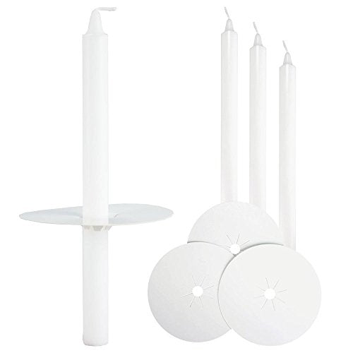 Concordia Supply 6.5" x 1/2" Candles w/Paper Drip Protectors (Set of 250) - size: 6.5 inches