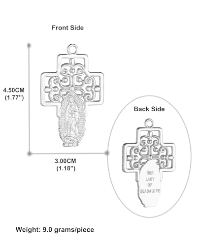 COTTVOTT Saint Therese of Lisieux/Saint Mother Teresa of Calcutta/Divine Mercy Jesus/Mater Dolorosa Patron Saint Medal Charm Pendant for DIY Rosary Necklace Bracelet Jewelry Making Part - color: 20pcs-Our Lady Guadalupe Cross