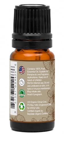 US Organic 100% Pure Frankincense Essential Oil, USDA Certified Organic, Steam Distilled, Boswellia serrata, Sourced from India, Topically or in Diffuser, Perfect for Aging Skin, All skin type (10 ml) - size: 0.33 Fl Oz (Pack of 1)