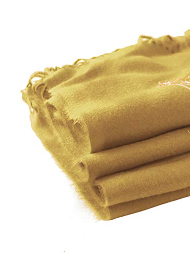 Urban CoCo Embroidered Scarf for Women, Tassel Shawl, Soft Lightweight Wrap - color: #3-yellow