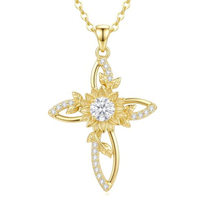 KQ&TTENG 14k Gold Plated Four Leaf Clover Necklace Irish Jewelry Wedding Anniversary Birthday Gifts for Women Wife Mom Girlfriend - color: A07