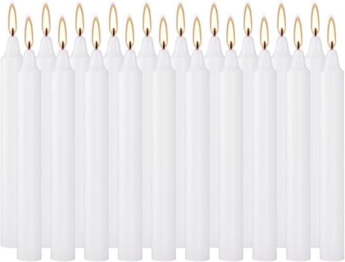 Pliadvbu Set of 20 White Candles Mini Unscented Taper Candles for Christmas,Household, Wedding, Rituals, Prayer, Birthdays, Meditation, Altar,Party and Home Décor Candlesticks - 4 Inch Tall - color: White, size: Set of 20