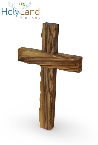 Holy Land Market Hand Carved Olive Wood Wall Cross 8 Inch - size: 8"L x 5"W