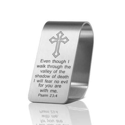 Psalm 23:4 Car Visor Clip, Bible Verse Visor Clip for Men Women - color: Silver67