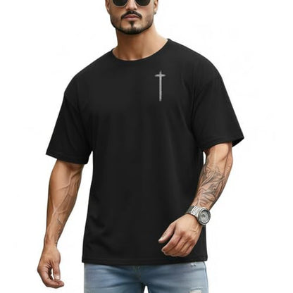 Men's Jesus Christian Shirts Christ America Flag Casual Tops - color: Black-faith Over Fear, size: X-Large