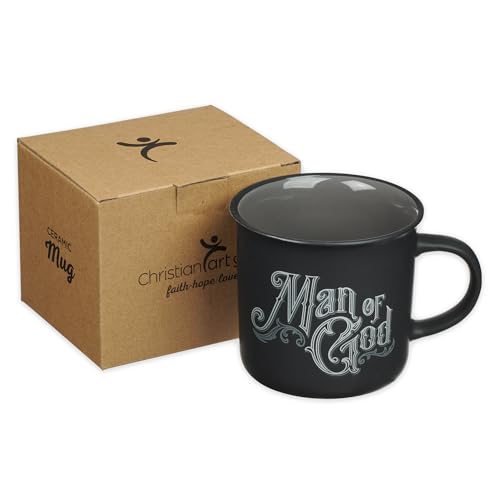 Christian Art Gifts Charcoal Gray Camp-Style Ceramic Coffee Mug, 13 oz. - style: Casual