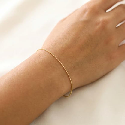 18K Gold Plated Pearl Beaded Cross Bracelets for Women Adjustable - color: Box-Gold