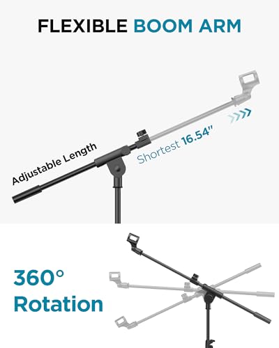 InnoGear Mic Stand Floor Microphone Stand Tablet Phone Holder for Singing