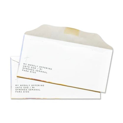 Weekly Offering Envelopes for Church | Mi Ofrenda Semanal Para Dios | English and Spanish | 3" x 6 5/16" | Pack of 100