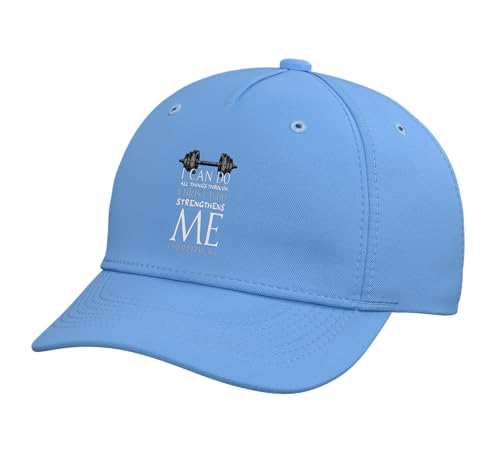 Can Do All Thing Through Christ Bible Verse Church Camp VBS Adjustable Baseball Hat - color: Light Blue