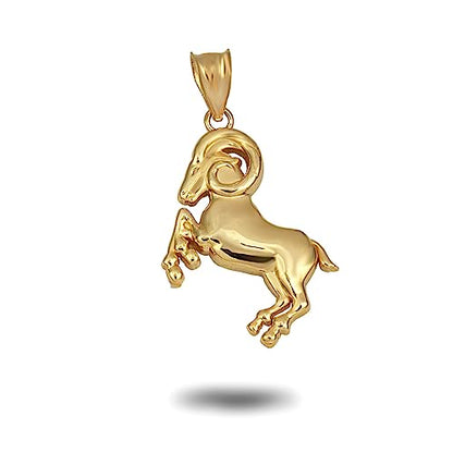 Zodiac Astrology Character Symbol Pendant 14k Gold Parent - color: Yellow 14k Gold, size: With 20" Chain, style: Aries
