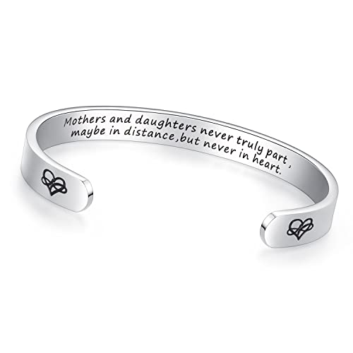 TONY & SANDY Cuff Bracelets for Women Teen Girls Best Friend Sister Mom Daughter Granddaughter Easter Birthday Mother's Day Christmas Stocking Stuffers for Teen Girls Women Jewelry - style: 1 - Mother Daughter Gift -Mothers and daughters never truly part