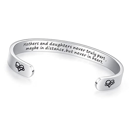 TONY & SANDY Cuff Bracelets for Women Teen Girls Best Friend Sister Mom Daughter Granddaughter Easter Birthday Mother's Day Christmas Stocking Stuffers for Teen Girls Women Jewelry - style: 1 - Mother Daughter Gift -Mothers and daughters never truly part