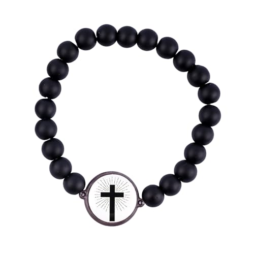 Daily Bible Verse Bracelet Wearable with NFC, Bible Verse Christian Gift for Women, Men and Teens - color: Black