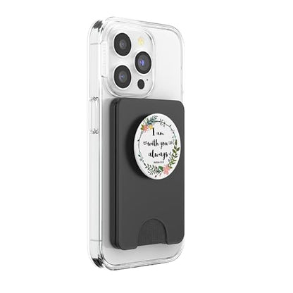 Christian Bible Verse Pop Socket - Matthew God Quotes PopSockets PopGrip: Swappable Grip for Phones & Tablets PopSockets PopWallet for MagSafe - style: Magnetic PopWallet