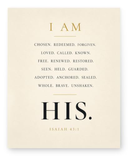 I Am His Bible Verse Wall Art Christian Gift for Women Bedroom 8x10 Print - size: 10"L x 8"W
