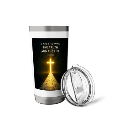 I Am the Way, the Truth, and the Life Powerful John 146 Stainless Steel Insulated Tumbler - color: White